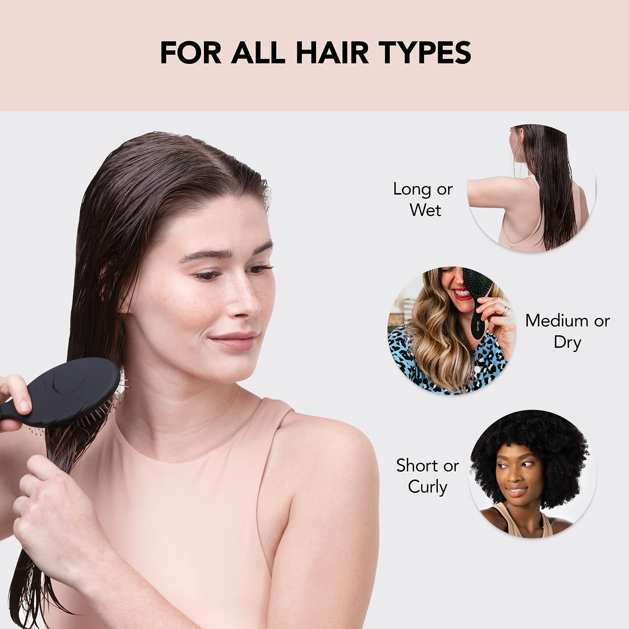 Kitsch Premium Wet & Dry Brush for Women, for Frizz-free Healthy Hair and Easy Combing